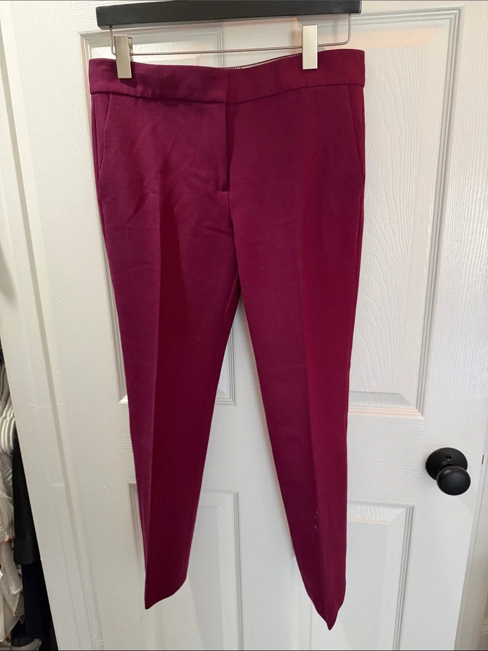 J. Crew “Campbell” Fit Tailored Ankle Pants in Deep Berry